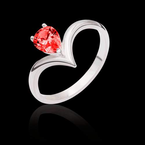 Bague solitaire rubis platine Flavie